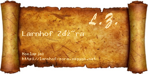 Larnhof Zóra névjegykártya